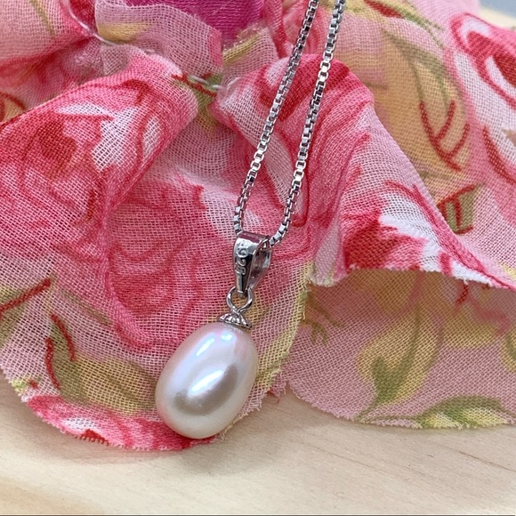 Freshwater Pearl Sterling Silver 925 Necklace - Picture 2 of 7